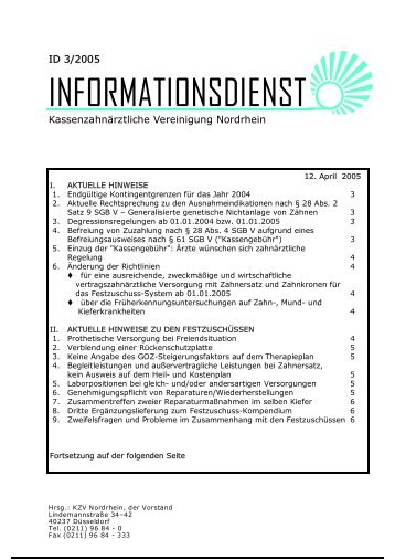 03/05 - Kassenzahnaerztliche Vereinigung Nordrhein