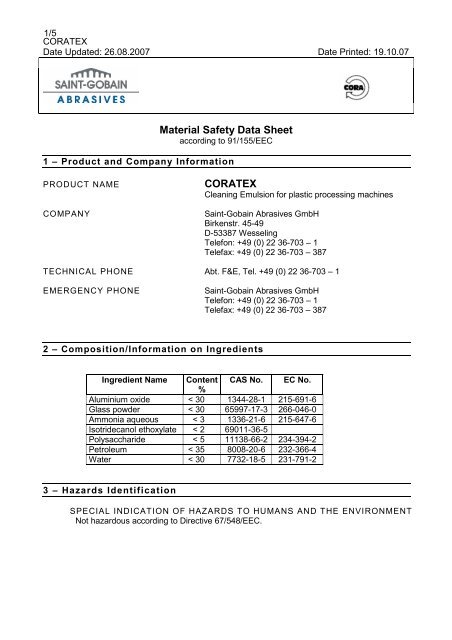 MSDS CORATEX engl - DME