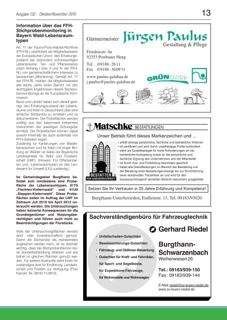 Mitteilungsblatt 132 - Oktober/November 2010 - Gemeinde Burgthann