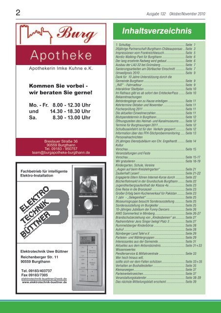 Mitteilungsblatt 132 - Oktober/November 2010 - Gemeinde Burgthann