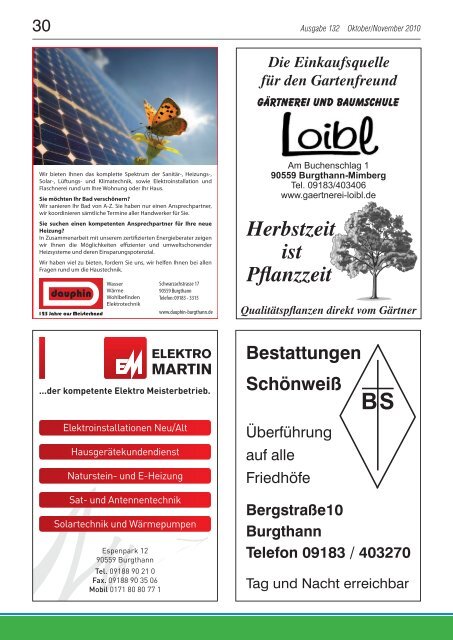 Mitteilungsblatt 132 - Oktober/November 2010 - Gemeinde Burgthann