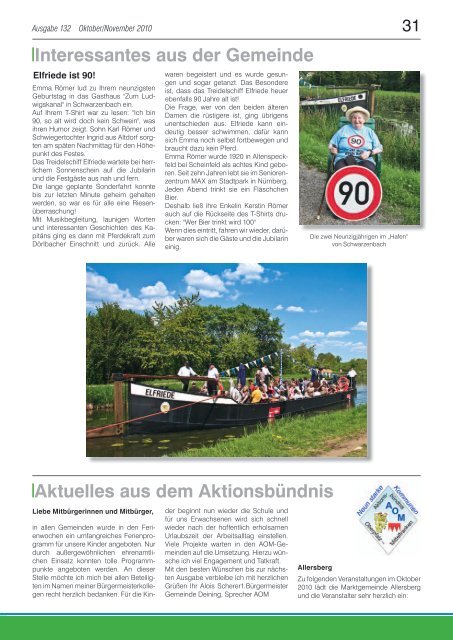 Mitteilungsblatt 132 - Oktober/November 2010 - Gemeinde Burgthann