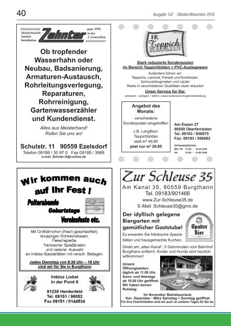 Mitteilungsblatt 132 - Oktober/November 2010 - Gemeinde Burgthann