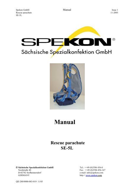 SE-5L engl.11_05 - Sächsische Spezialkonfektion GmbH
