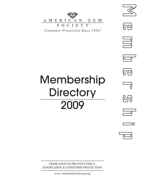 Membership Directory 2009 - American Gem Society