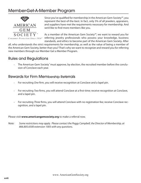 Membership Directory 2009 - American Gem Society