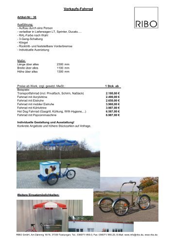 Verkaufs-Fahrrad - Ribo GmbH