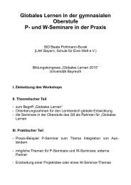 Globales Lernen in der gymnasialen Oberstufe P- und W-Seminare ...