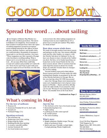 Spread the word . . . about sailing - Good Old Boat Magazine