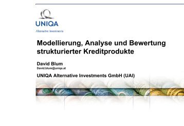 Modellierung, Analyse und Bewertung strukturierter Kreditprodukte