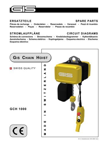 GCH 1000 GIS CHAIN HOIST - Gis AG