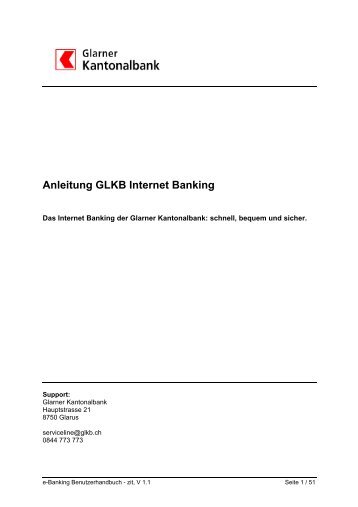 Anleitung GLKB Internet Banking