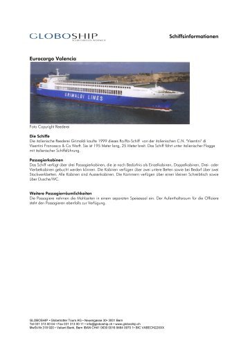 Schiffsinformationen Eurocargo Valencia - Globoship