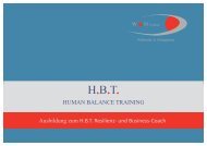 Ausbildung zum H.B.T. Resilienz- und Business ... - HBT Akademie