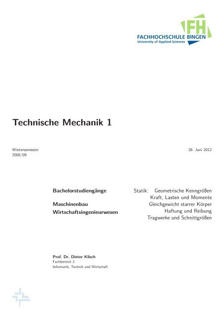 Technische Mechanik 1 - FH Bingen