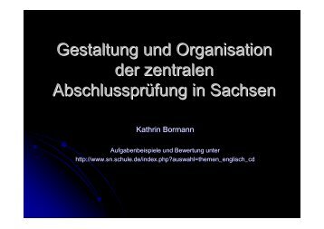 Beispiel für eine zentrale Abschlussprüfung (Sachsen)