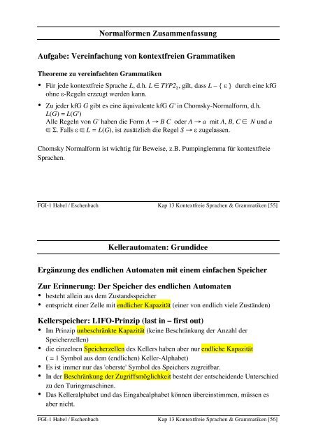 Kontextfreie Sprachen Kontextfreie Grammatiken Definition 13.1 ...