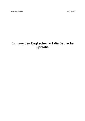 Einfluss des Englischen auf die Deutsche Sprache - johny7.de
