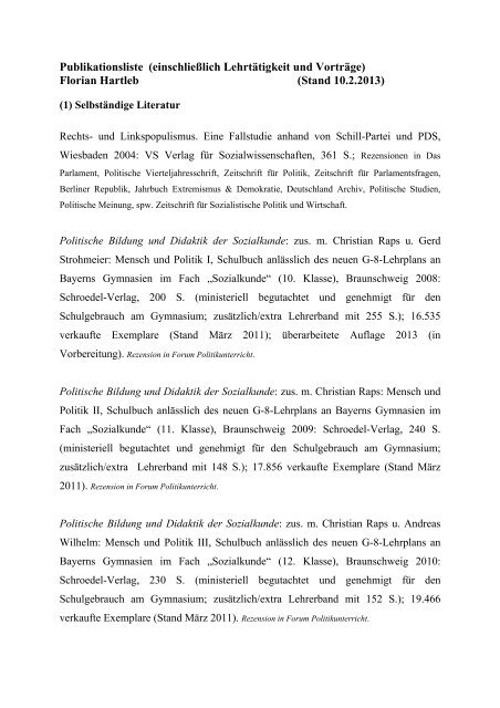 Publikationsliste - Institut für Politische Wissenschaft und Soziologie ...