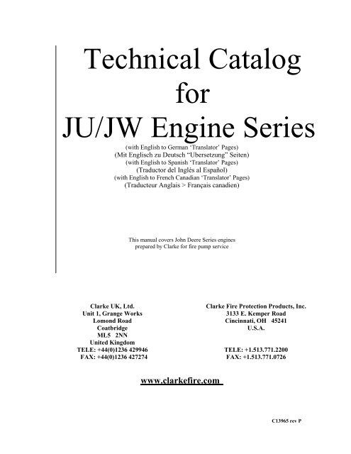 Technical Catalog For Ju Jw Engine Series Bombas Picsa