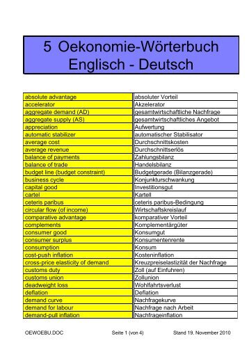 5 Oekonomie-Wörterbuch Englisch - Deutsch - RMoser.ch