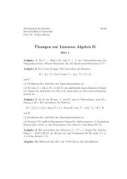 ¨Ubungen zur Linearen Algebra II - Mathematik
