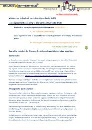 Gewerbemietvertrag Englisch Nach Deutschem Onlinemietvertrag
