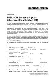 ENGLISCH Grundstufe (A2) – Mittelstufe ... - Bildungsverein