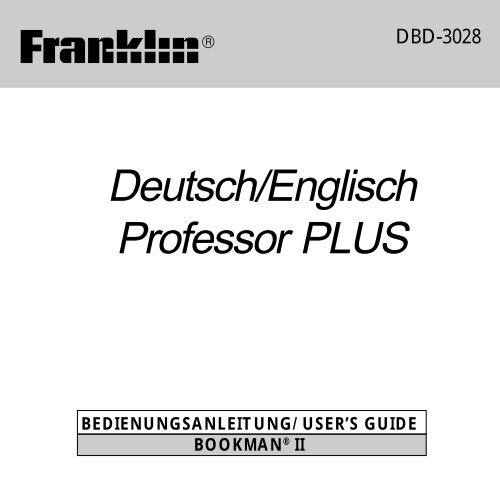 Deutsch/Englisch Professor PLUS - Franklin Electronic Publishers