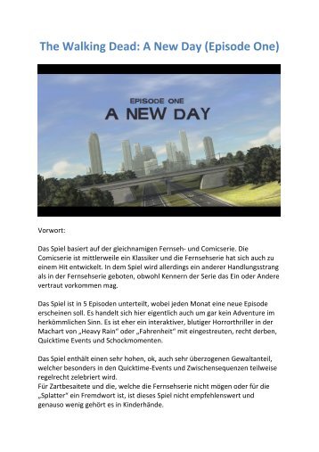 The Walking Dead: A New Day (Episode One) - Gamepad.de