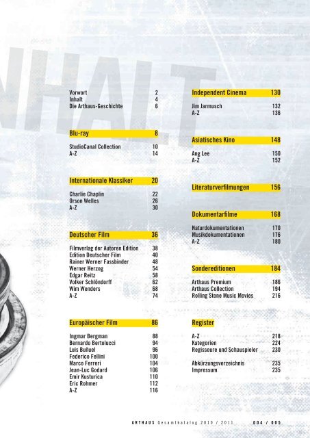 ARTHAUS Gesamtkatalog 2010