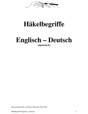 Häkelbegriffe Englisch – Deutsch