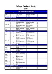 Erfolge Berliner Segler 2010 - Berliner Segler-Verband e.V.