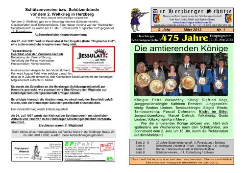 75 Ja - Herzberger Schützen Gesellschaft e. V. v. 1538