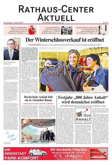 Der Winterschlussverkauf Ist Eroffnet Rathaus Center Dessau