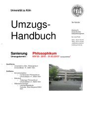 Umzugshandbuch - Philosophische Fakultät - Universität zu Köln