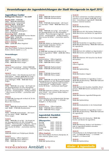 Amtsblatt Stadt Wernigerode 03 - 2012 (5.88 MB)