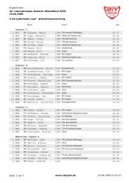 Ergebnisliste 5km Altersklassen - Altstadtlauf Goslar - MTV Goslar