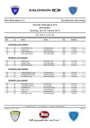 Startliste zum Silvester Skilanglauf 2012 - WSV Mehrstetten