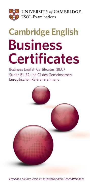 Business Certificates - Cambridge ESOL - Cambridge English