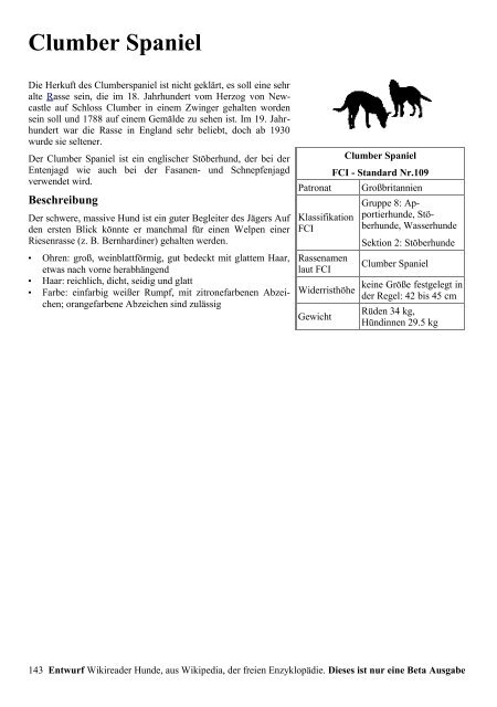 1 Entwurf Wikireader Hunde, aus Wikipedia, der freien Enzyklopädie ...