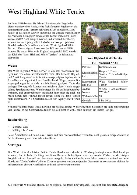 1 Entwurf Wikireader Hunde, aus Wikipedia, der freien Enzyklopädie ...