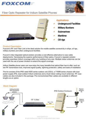 Fiber Optic Repeater for Iridium Satellite Phones