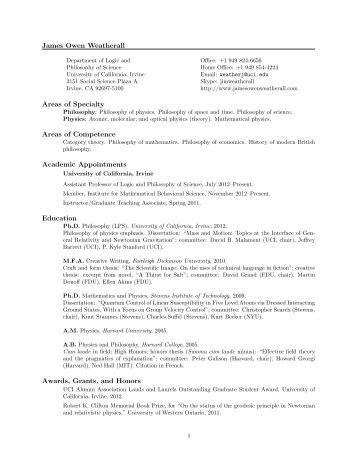 complete cv - James Owen Weatherall