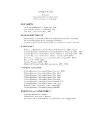 DOUGLAS BAUER Professor Mathematical Sciences Department ...