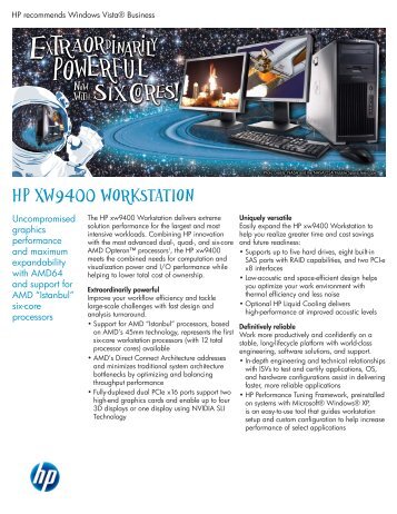 HP XW9400 WORKSTATION