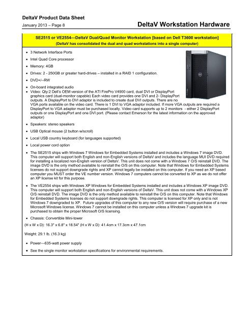 DeltaV Workstation Hardware - Emerson Process Management