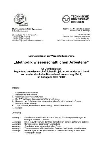 „Methodik wissenschaftlichen Arbeitens“ - Martin-Andersen-Nexö ...