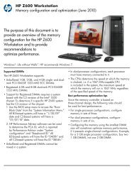 Hp z600 workstation memory configuration and optimization