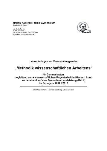 „Methodik wissenschaftlichen Arbeitens“ - Martin-Andersen-Nexö ...